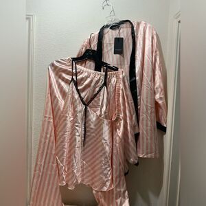 New ARWSER Pink Silk Robe set 4 pieces